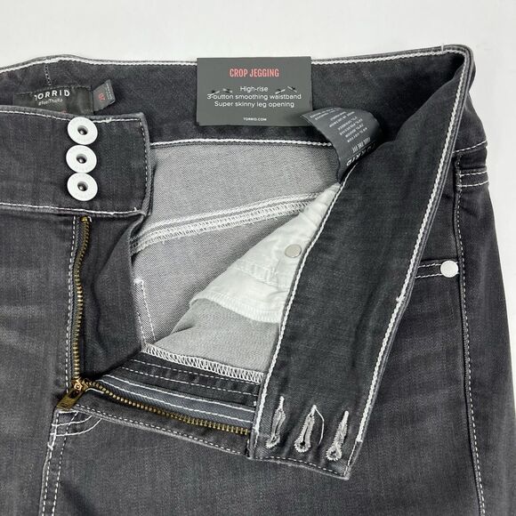 NEW Torrid Super Soft Gray High Rise Stretch Crop Jegging Plus Size 20 - Picture 4 of 11